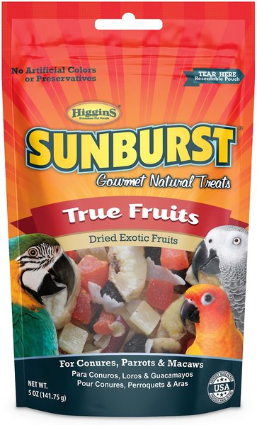Higgins Sunburst True Fruits Dried Exotic Fruits Bird Treats, 5-oz bag slide 1 of 6