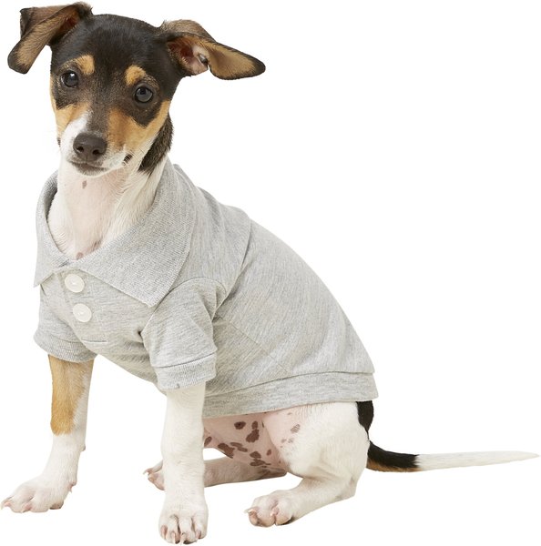 Frisco Classic Dog Polo Shirt, Heather Gray, X-Small slide 1 of 9