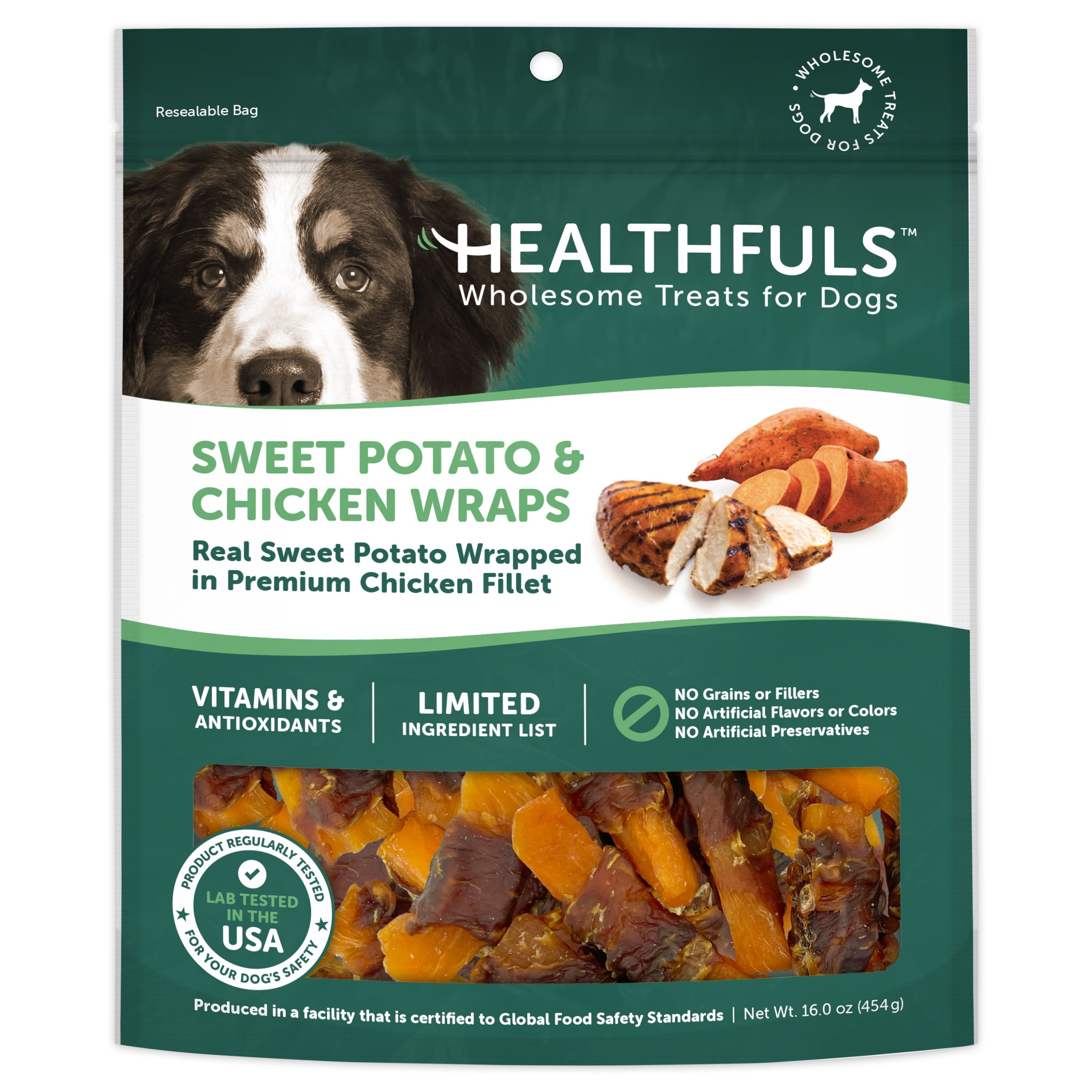 Fresh Farms 2lb Sweet Potato & Chicken Jerky Dog Treats - Rawhide Free, Natural Sticks From Cambodia