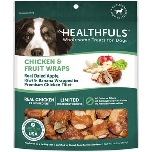 Healthfuls Chicken & Fruit Wraps Dehydrated Dog Treats, 16-oz bag