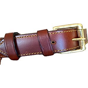 Soft Touch Collars Leather Two-Tone Padded Dog Collar, Brown, Large