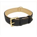 Soft Touch Collars Leather Two-Tone Padded Dog Collar, Black, Large 