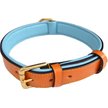 SOFT TOUCH COLLARS Leather Two-Tone Padded Dog Collar, Tan Teal, Medium ...