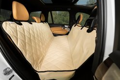 Plush Paws Products Quilted Hammock Car Seat Cover, Tan, X-Large slide 1 of 9