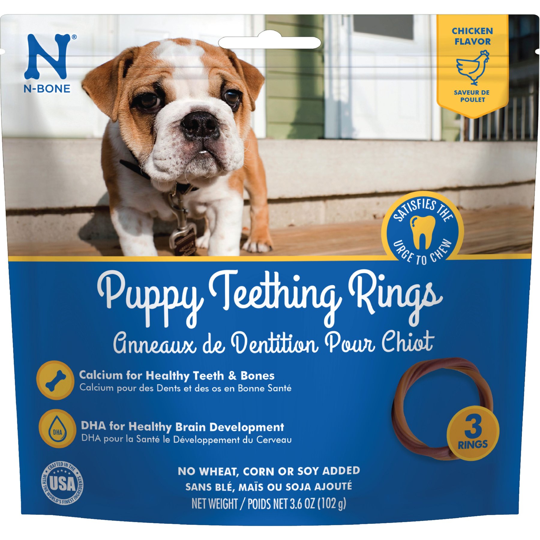 N Bone 3 Pack Puppy Teething Ring Chicken Flavor