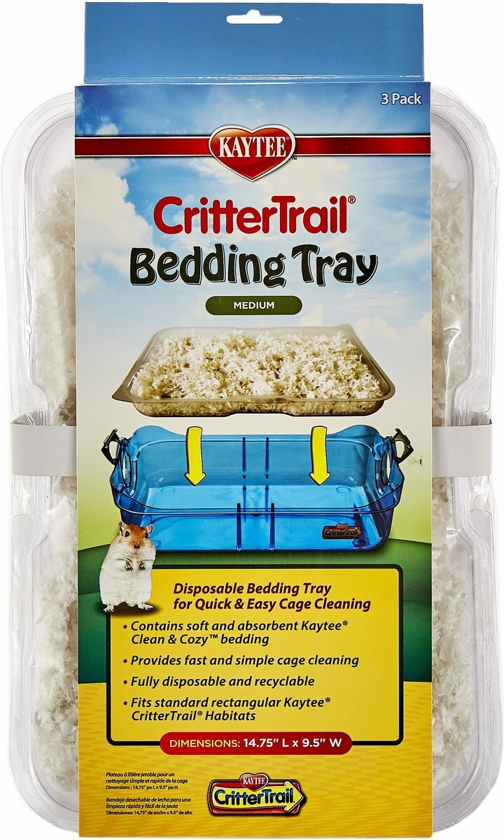 KAYTEE CritterTrail Small Animal Bedding Tray, Medium, 3 count