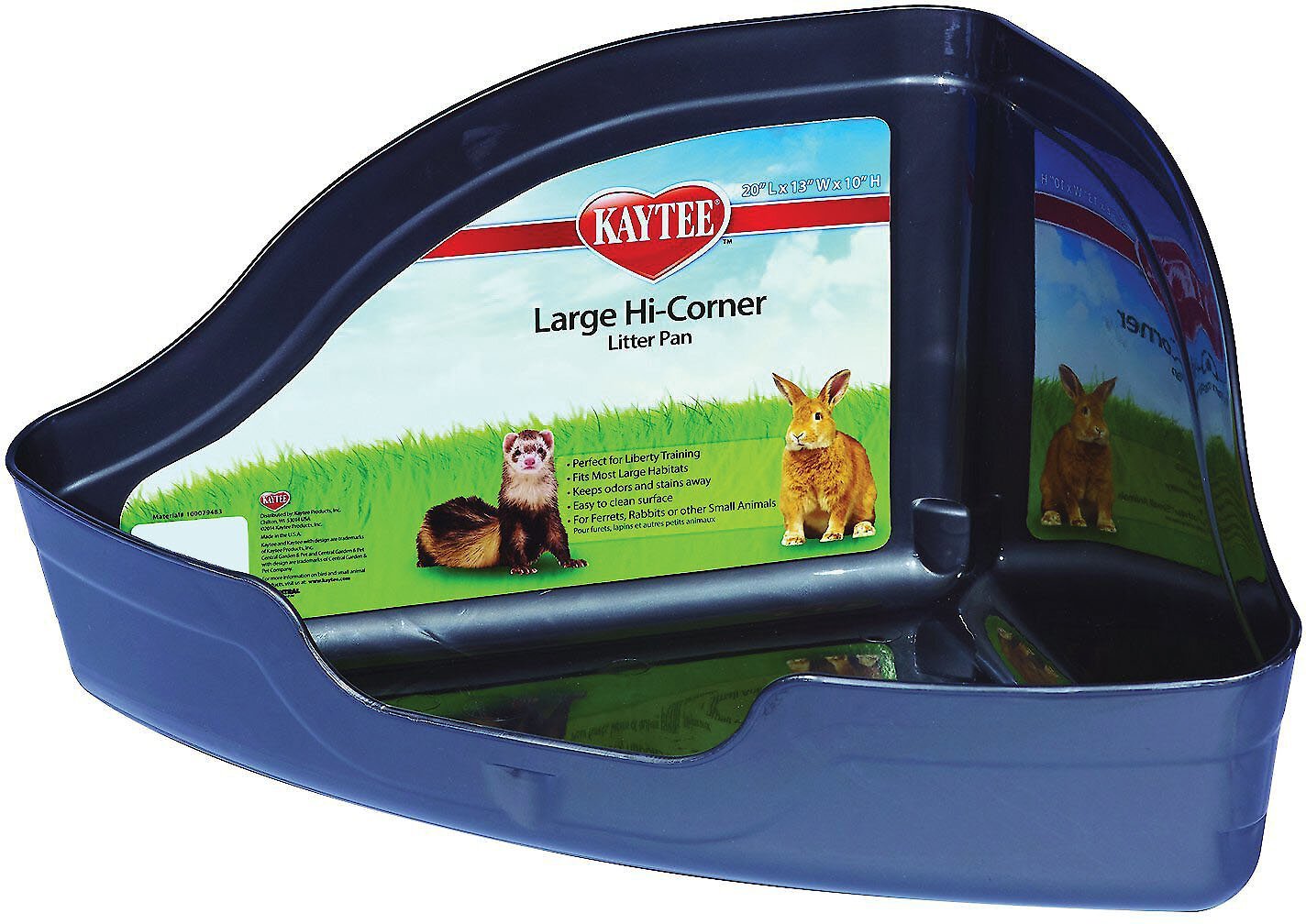 Small Pet Litter Box Corner Tray Pan with Grate for Potty Training Rabbit Cage 