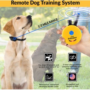 Educator By E-Collar Technologies Mini 1/2 Mile Range Remote Waterproof Dog Training Collar, 1 collar