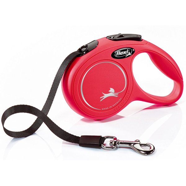 FLEXI Classic Nylon Tape Retractable Dog Leash, Red, XSmall 10ft