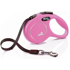 Flexi Classic Nylon Tape Retractable Dog Leash, Pink, X-Small: 10-ft long