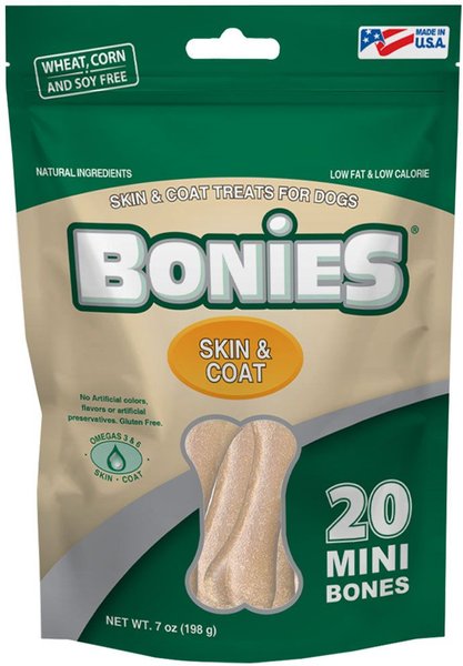 BONIES Skin & Coat Formula Mini Dog Treats, 20 count slide 1 of 8