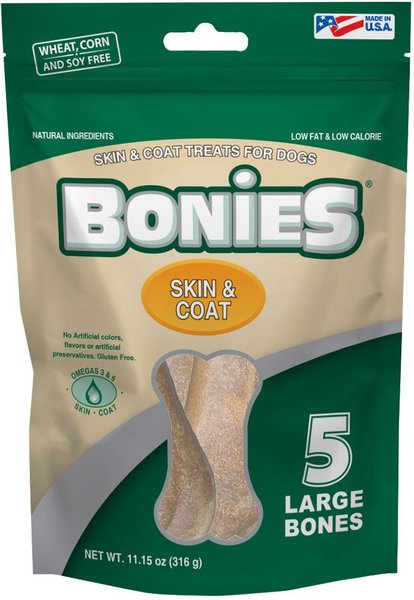 BONIES Skin & Coat Formula Large Dog Treats, 5 count slide 1 of 3