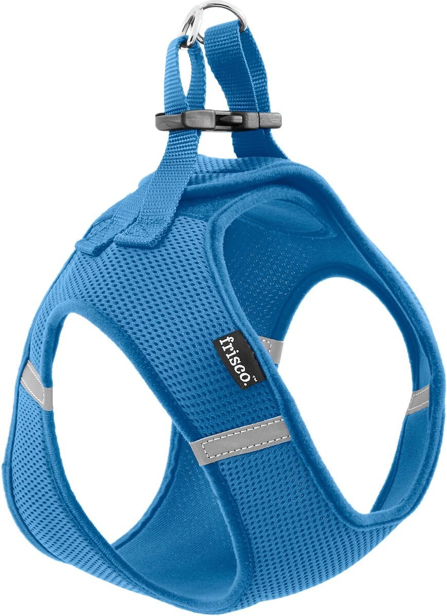 FRISCO Small Breed Soft Vest Step In Back Clip Dog Harness, Blue, 21 to