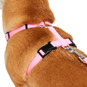 Frisco Padded Nylon No Pull Dog Harness, Pink, M- Girth 22 to 34-in