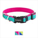 Frisco Patterned Nylon Dog Collar, Pink Polka Dot, Small: 10 to 14-in neck, 5/8-in wide
