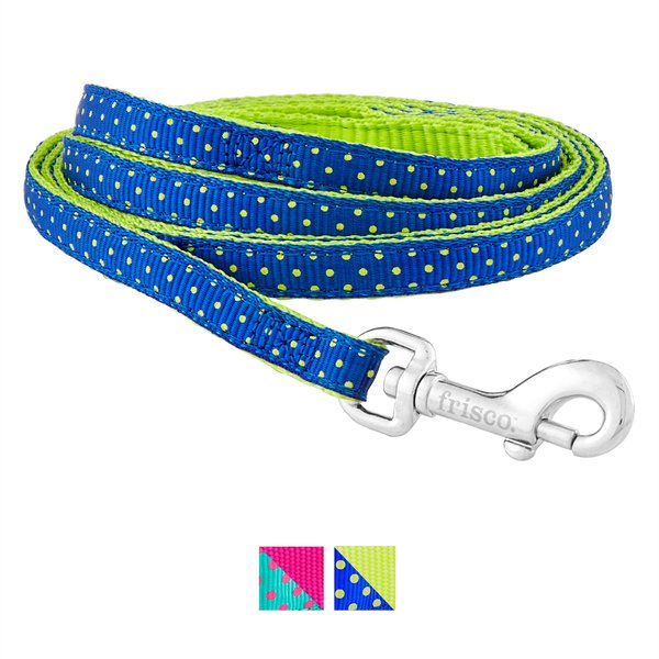 Frisco Patterned Nylon Dog Leash, Lime Polka Dot, X-Small: 6-ft long, 3/8-in wide slide 1 of 6