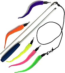 Pet Fit For Life 5 Piece Squiggly Worm Wand Cat Toy slide 1 of 8