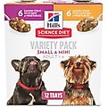 Hill's Science Diet Adult Small Paws Chicken & Vegetables & Beef & Vegetables Variety Pack Wet Dog Food Trays, 3.5-oz, case of 12