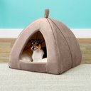 Frisco Covered Tent Cat & Dog Bed, Beige, Small