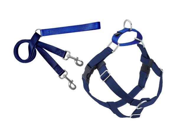 2 Hounds Design Freedom No Pull Nylon Dog Harness & Leash, Navy, Large: 26 to 32-in chest, 1-in wide slide 1 of 5