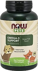 NOW Pets Omega-3 Support Dog & Cat Supplement, 180 count