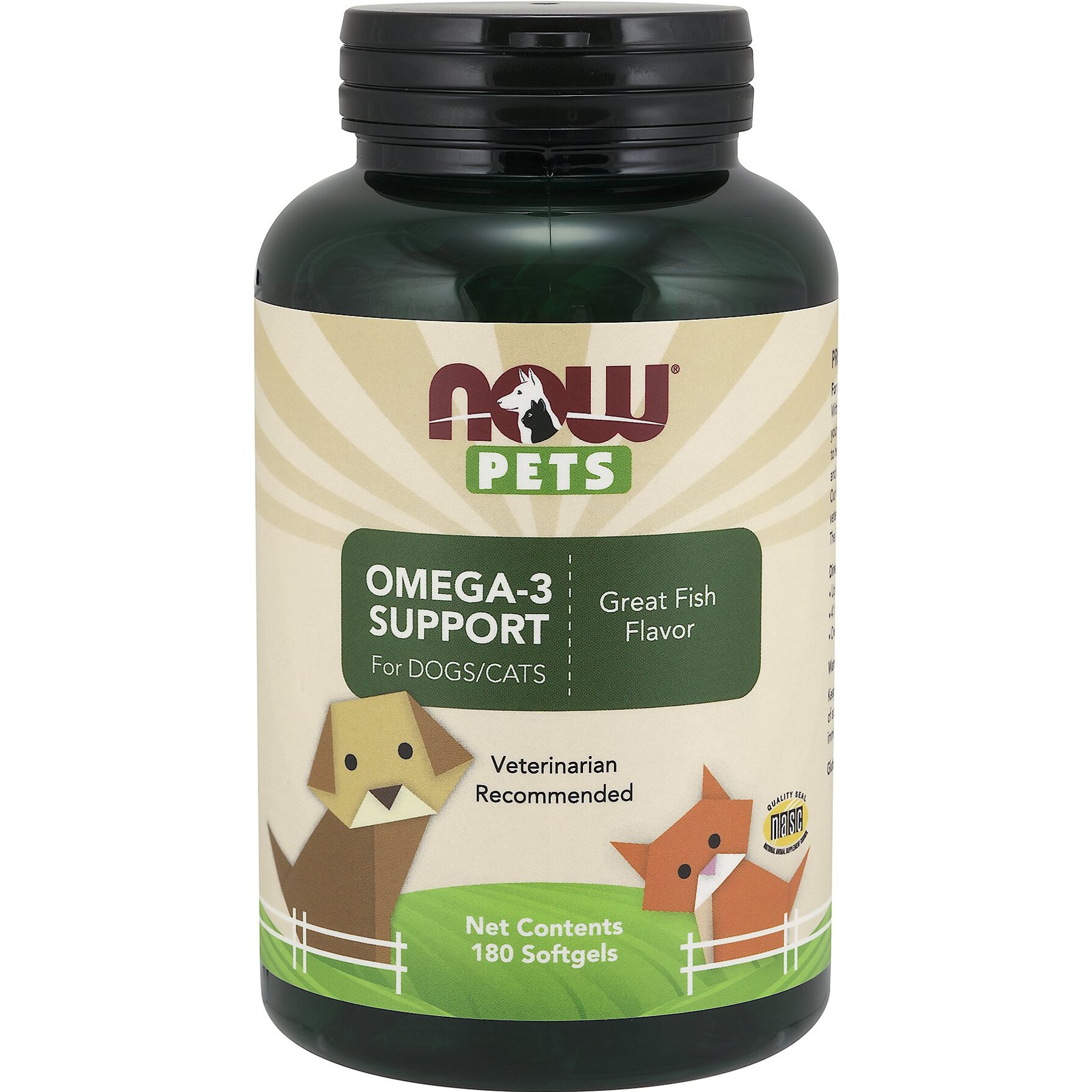 NOW PETS Omega 3 Support Dog Cat Supplement 180 count Chewy