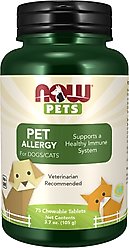 NOW Pets Pet Allergy Dog & Cat Supplement, 75 count