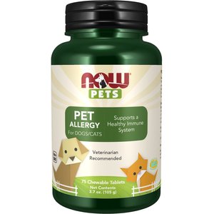 NOW Pets Pet Allergy Dog & Cat Supplement, 75 count