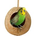 SunGrow Finch & Budgie Coconut Shell Breeding Nest & Seed Storage Bird House