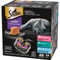 Sheba Perfect Portions Seafood Pate Variety Pack Grain-Free Cat Food Trays, 2.6-oz, case of 24 twin-packs