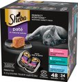 Sheba Perfect Portions Seafood Pate Variety Pack Grain-Free Cat Food Trays, 2.6-oz, case of 24 twin-p...