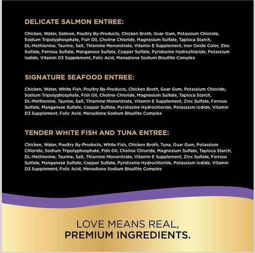 Sheba Perfect Portions Seafood Pate Variety Pack Grain-Free Adult Wet Cat Food Trays, 2.6-oz, case of 24 twin-packs