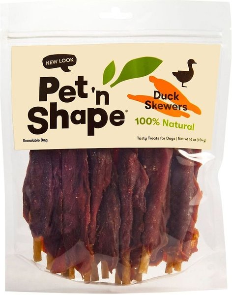 Pet 'n Shape Duck Skewers Dog Treats, 16-oz bag slide 1 of 8