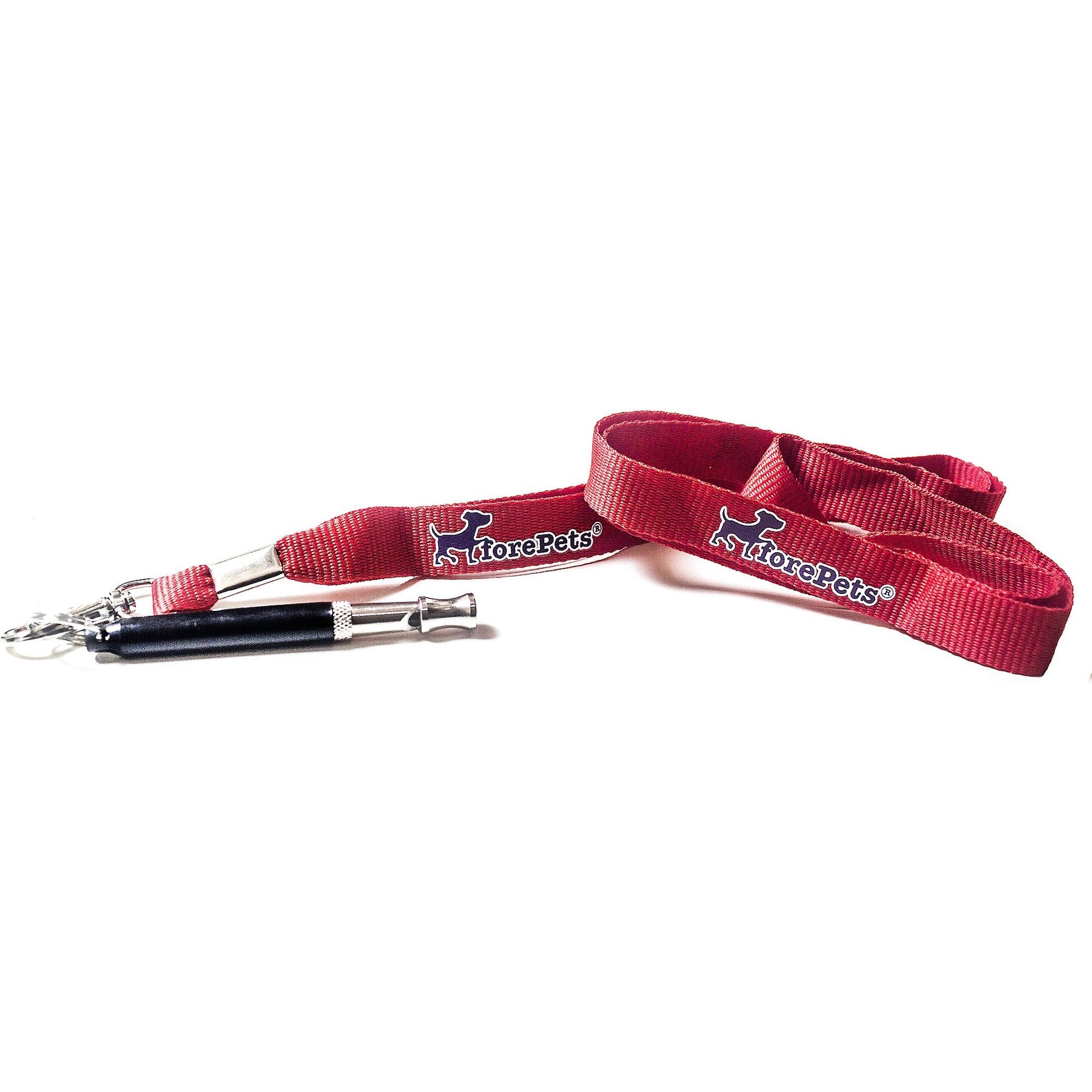 forePets Professional WhistCall Bark Control & Obedience Training Dog Whistle with Lanyard, Red