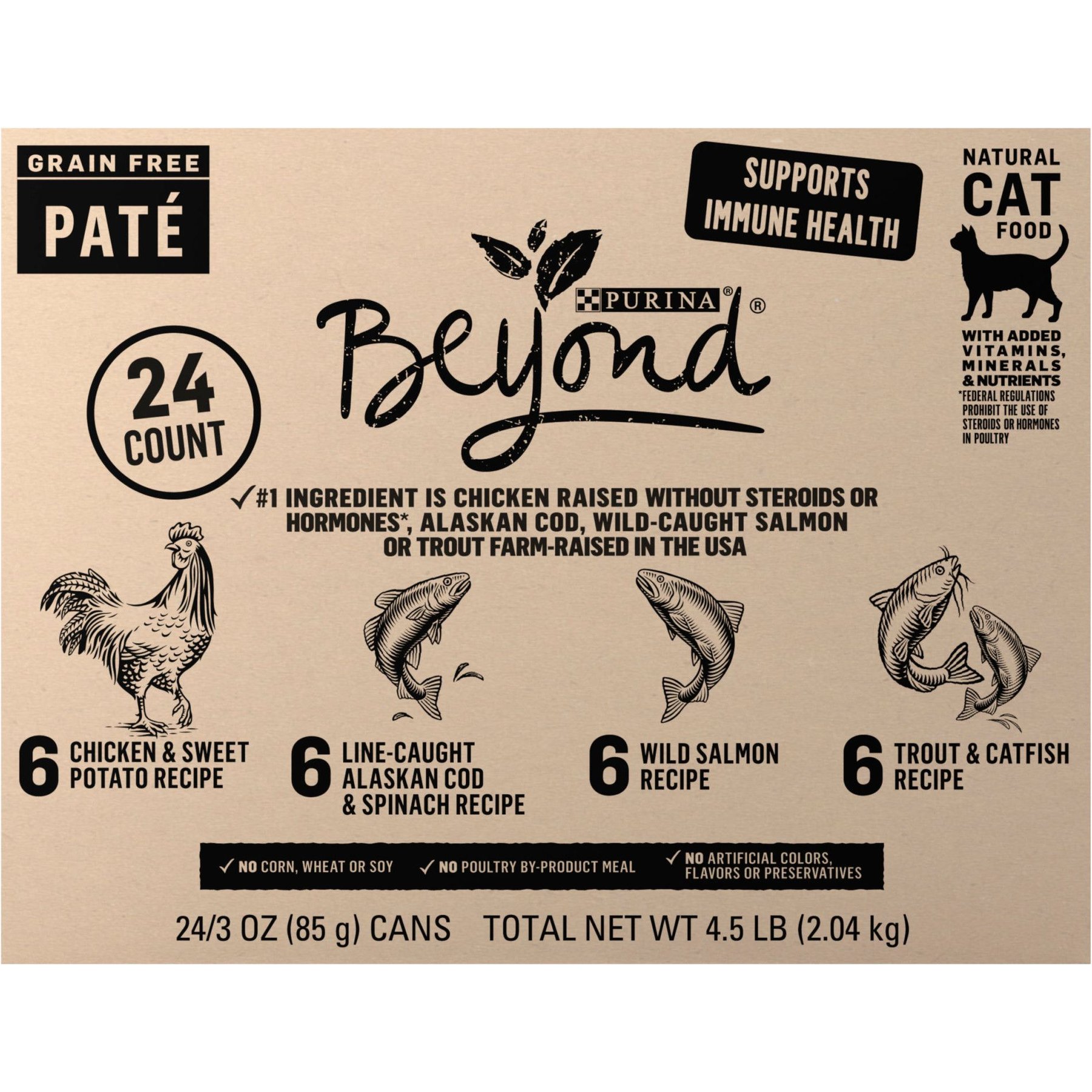 PURINA BEYOND Grain Free Pate 4 Flavors Variety Pack Canned Cat