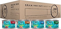 Purina ONE Grain-Free Variety Pack Natural High Protein Canned Cat Food, 3-oz, case of 24