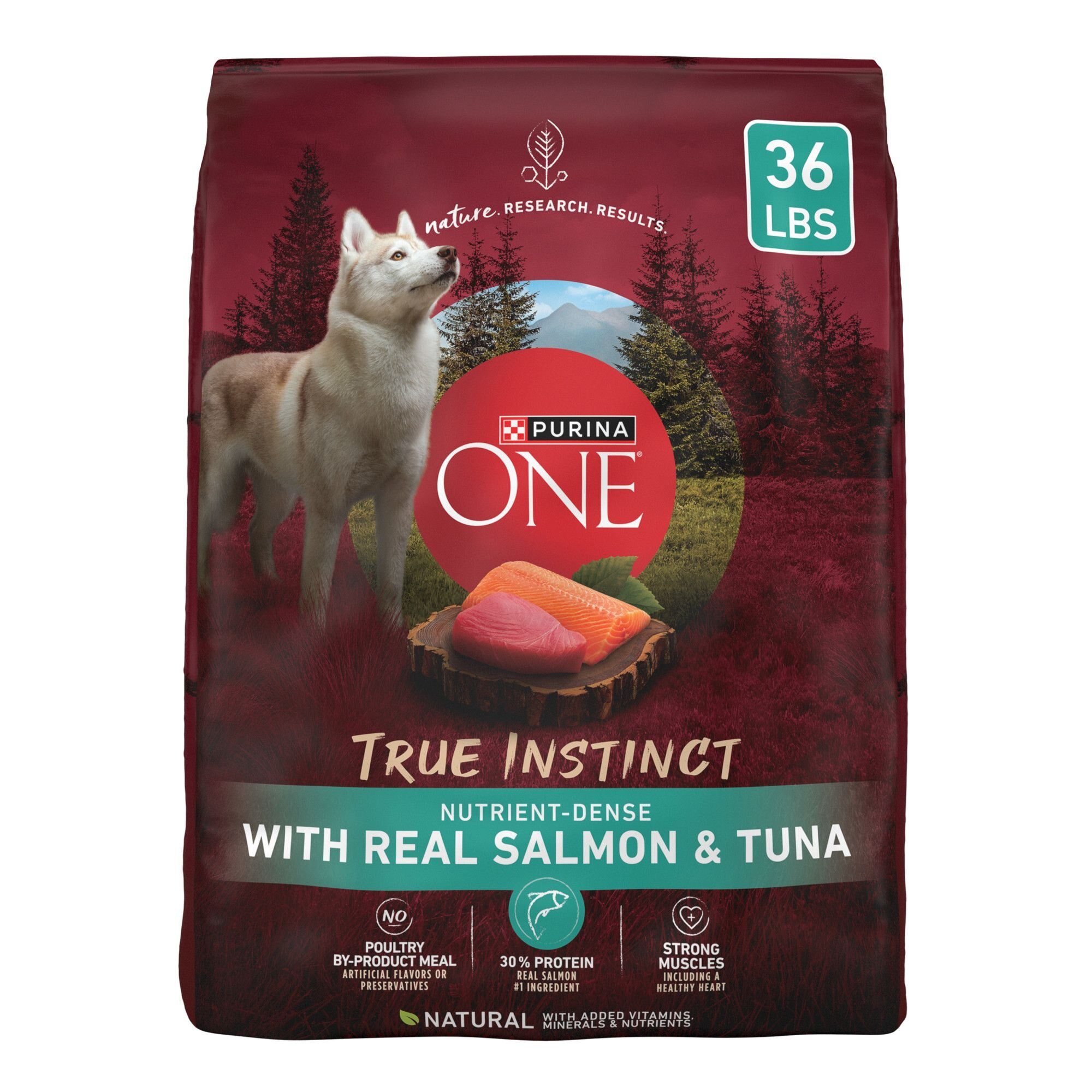 How many cups are in the 15lb bag of Purina One True Instinct Tuna and