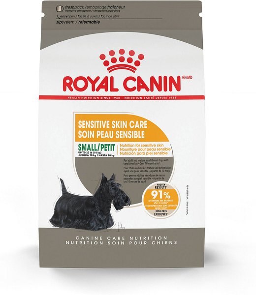 Royal Canin Canine Care Nutrition Small Sensitive Skin Care Dry Dog Food, 3-lb bag slide 1 of 9