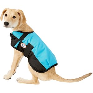 Derby Originals 600D Waterproof Dog Blanket Coat, Hurricane Blue/Black, 13.5-in