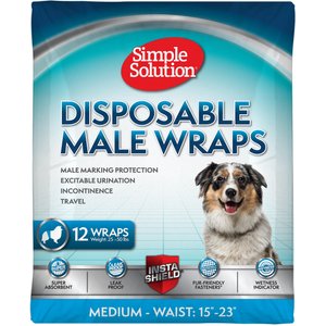 SIMPLE SOLUTION Washable Male Dog Wrap, Medium: 12 to 23-in waist ...