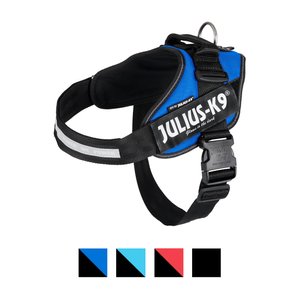 Julius-K9 IDC Powerharness Nylon Reflective No Pull Dog Harness, Blue, Size 1: 26 to 33.5-in chest