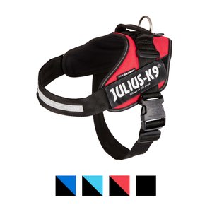 Julius-K9 IDC Powerharness Nylon Reflective No Pull Dog Harness, Red, Size 1: 26 to 33.5-in chest
