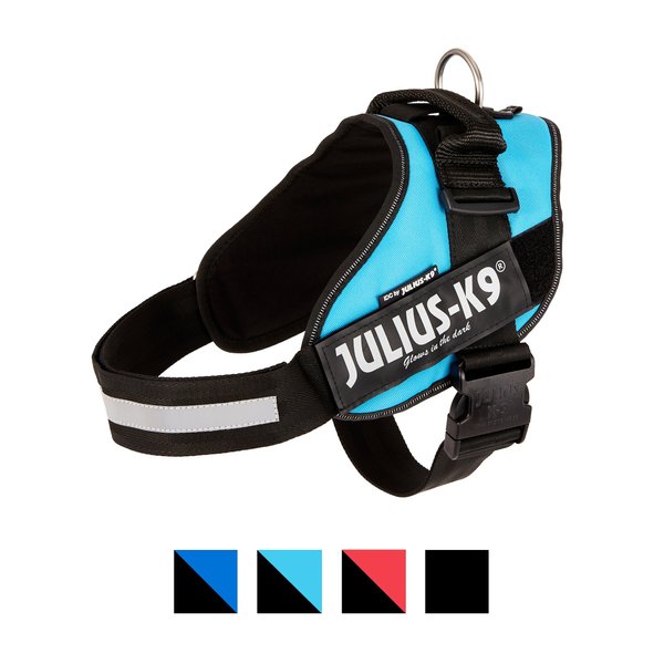 Julius-K9 IDC Powerharness Nylon Reflective No Pull Dog Harness, Aquamarine, Size 2: 28 to 37.5-in chest slide 1 of 11