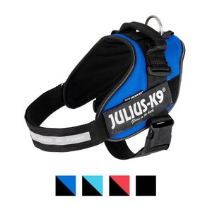 Julius-K9 IDC Powerharness Nylon Reflective No Pull Dog Harness, Blue, Size 2: 28 to 37.5-in chest