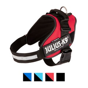 Julius-K9 IDC Powerharness Nylon Reflective No Pull Dog Harness, Red, Size 2: 28 to 37.5-in chest