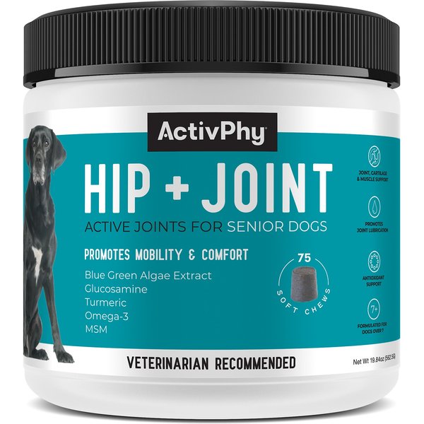 ACTIVPHY Hip + Joint Soft Chews Senior Dog Supplement, 75 count