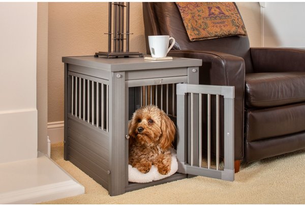 New Age Pet ecoFLEX Single Door Furniture Style Dog Crate & End Table, Grey, 23 inch slide 1 of 10