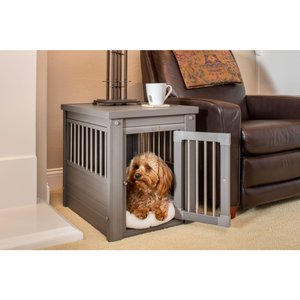 New Age Pet ecoFLEX Single Door Furniture Style Dog Crate & End Table, Grey, 23 inch