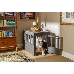 New Age Pet ecoFLEX Single Door Furniture Style Dog Crate & End Table, Grey, 42 inch