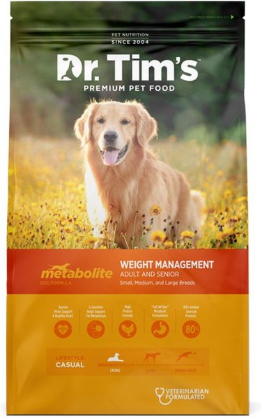 Dr. Tim's Weight Management Metabolite Formula Dry Dog Food, 12-lb bag slide 1 of 5